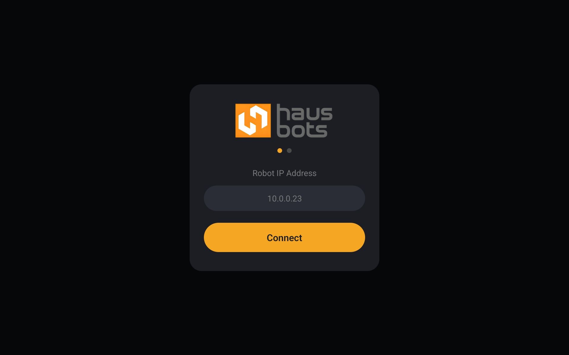 HausBots Connection Screen
