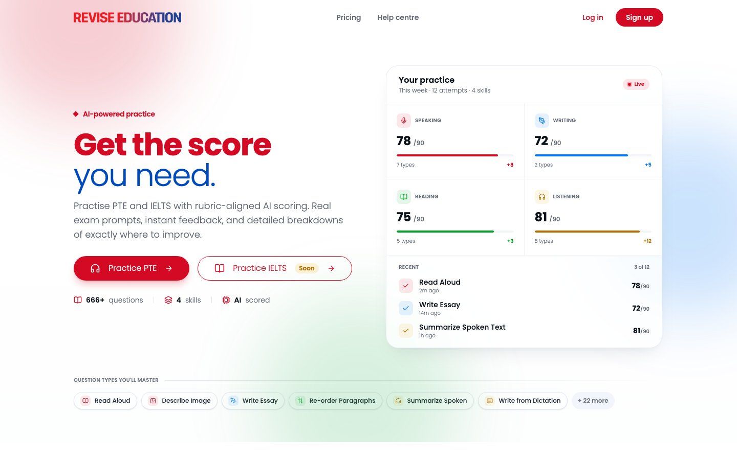 Revise Education landing page